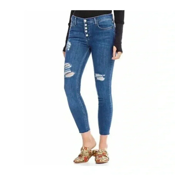 Free People Denim - Free People Reagan Distressed Skinny Jeans